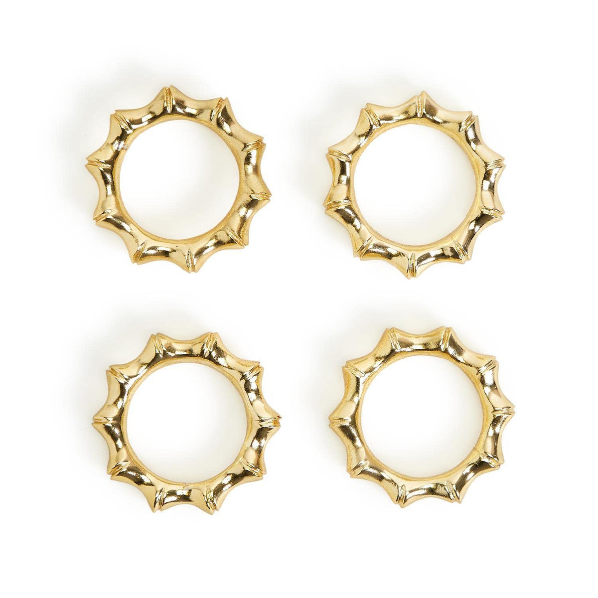 Two's Company Napkin Ring, Gold, Golden Bamboo
