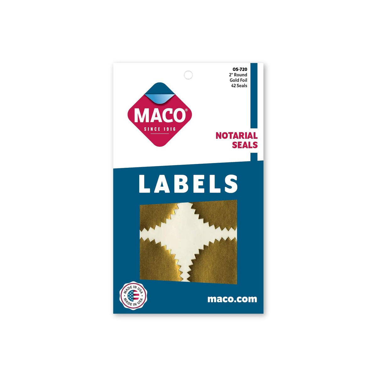 Maco Label, 2", Gold