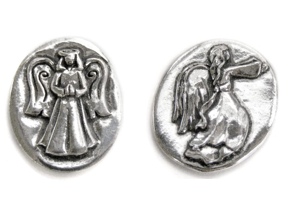 Basic Spirit Angel Pocket Token Coin -Handcrafted Pewter Gift for Coin Collecting with Inspirational Words(Guardian/Protection) 2 Sets
