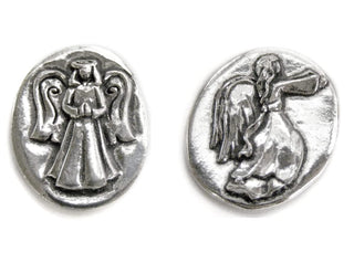 Basic Spirit Angel Pocket Token Coin -Handcrafted Pewter Gift for Coin Collecting with Inspirational Words(Guardian/Protection) 2 Sets