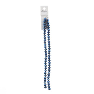 John Bead Craft Bead, 6mm x 8mm, Opaque Blue Iris