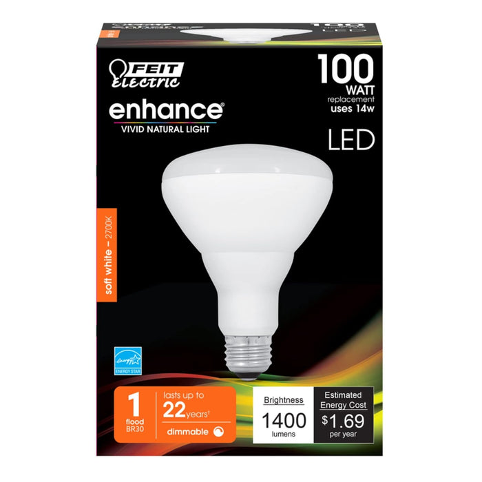 Feit Electric BR30 E26 (Medium) LED Bulb Soft White 100 Watt Equivalence 1 pk - Case of: 1