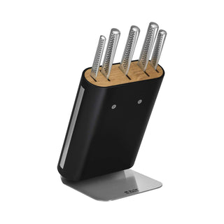Global Knife Block Set, Medium, Silver, Brown