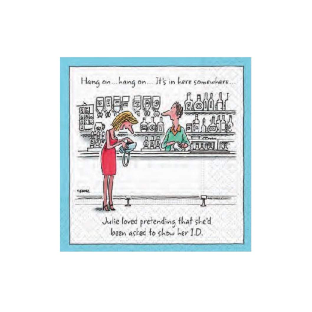 Design Design 624-09790 Proof Of Age Beverage Napkin, Multicolor