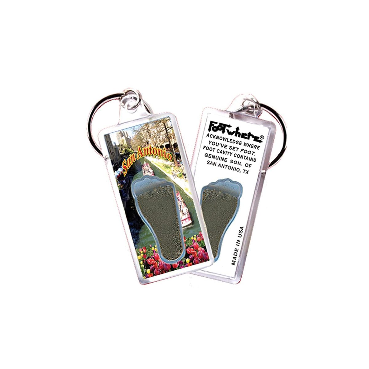 FootWhere Keychain, Small, Sa105 - Riverwalk