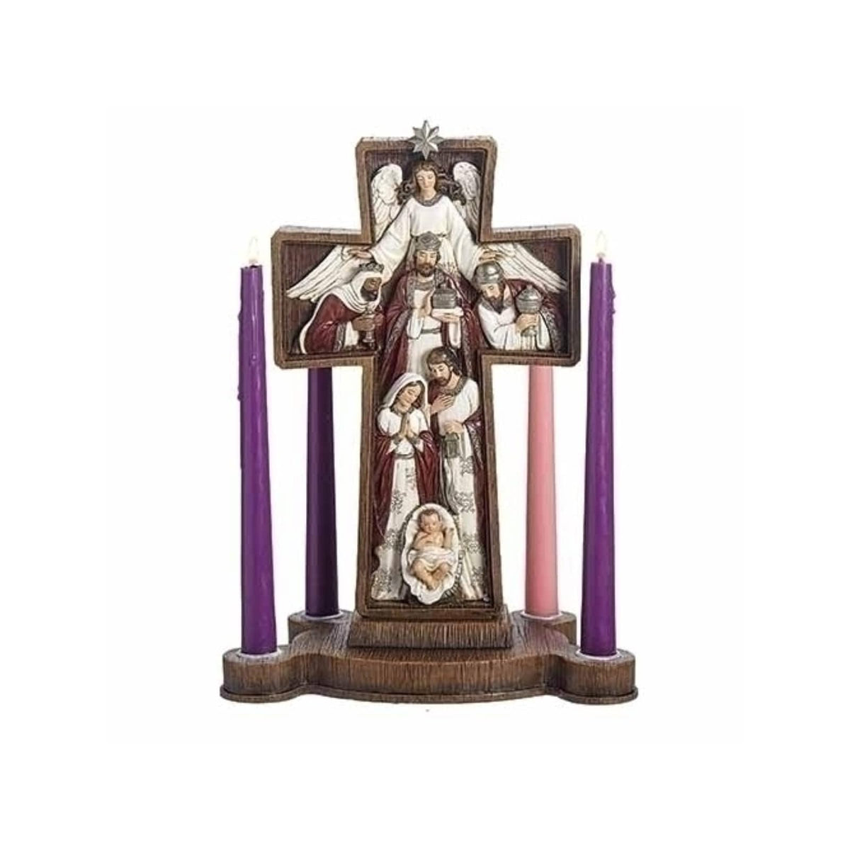 Roman Candle Holder, 13.5", Purple