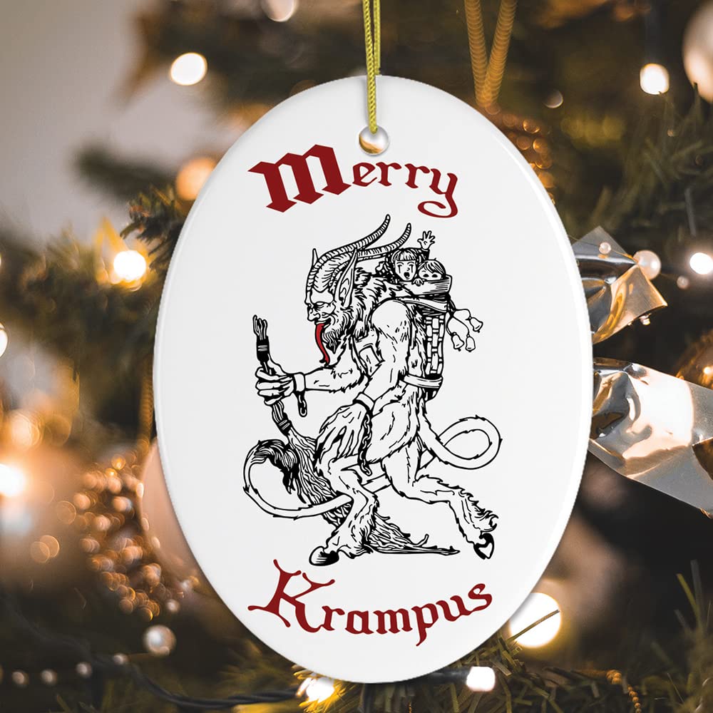 OrnamentallyYou Hanging Ornament, Merry Krampus Folklore Christmas Ornament (Ova