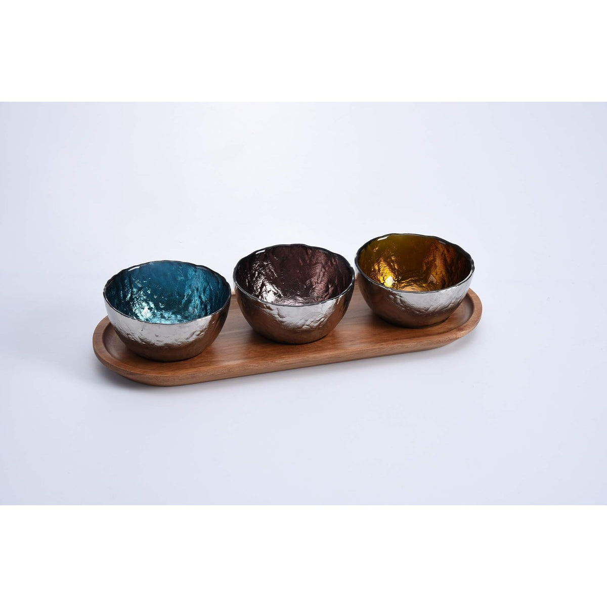 Pampa Bay Dishware Bowl, Board 12 x 4.5 Inches - Bowls 4 x 2 Inches, Yellow, Pur