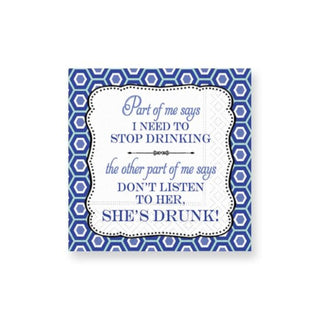 Design Design 624-07167 Part of Me Says Cocktail Napkins, 5", Multicolor