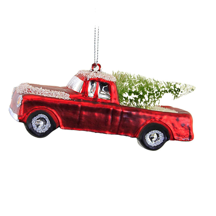 Primitives By Kathy 4.25 Inches Long Glass Truck hanging Ornament