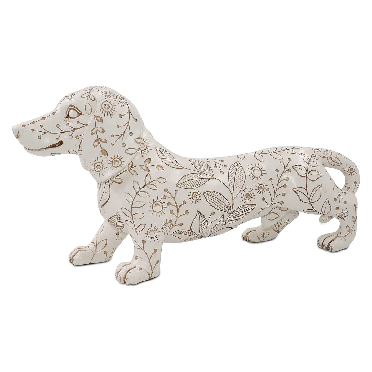 SIMON'S SHOP Figurine, 11'' Wide, White - Dachshund