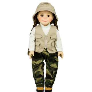 THE QUEEN'S TREASURES Doll Clothing, 18 inches, Green, Tan, Khaki, Camo