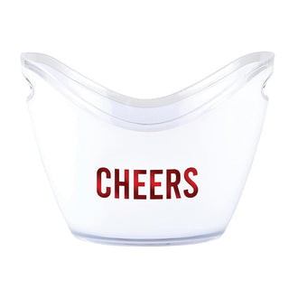 Slant Collections Bucket, 10.8" x 8", White/Red - Cheers