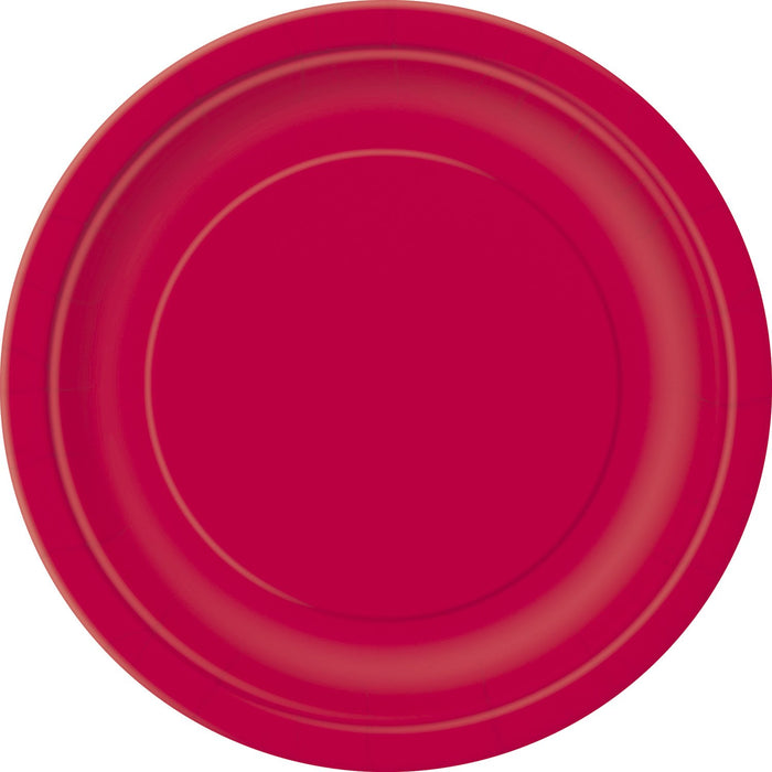 Unique Industries, Cake Paper Plates, 20 Pieces - Red
