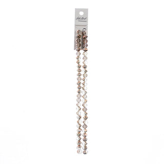 John Bead Craft Bead, 6mm x 8mm, Transparent Crystal w/Half Copper Iris