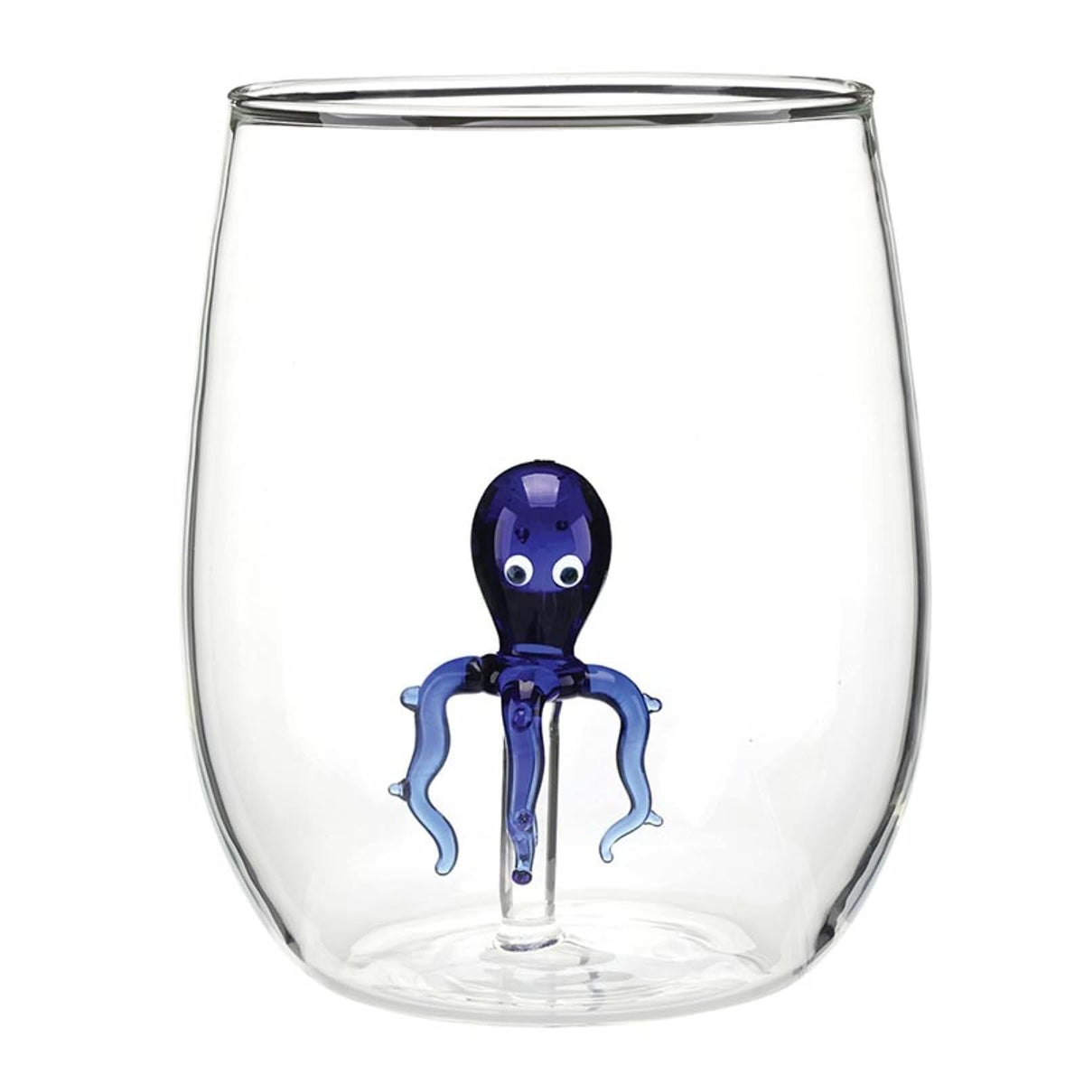 Slant Collections Drinking Cup, 18 Ounces, Blue Octopus