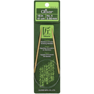 Clover 3016/16-04 Takumi Bamboo Circular 16-Inch Knitting Needles, Size 4