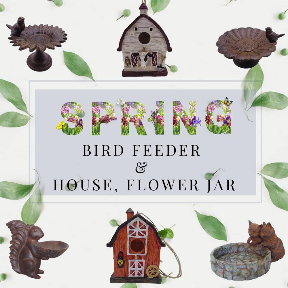 Comfy Hour Bird Meets Garden Bath Collection 13" Metal Art Hanging Flamingo Bird Feeder, Pink Birdfeeder Including Chain
