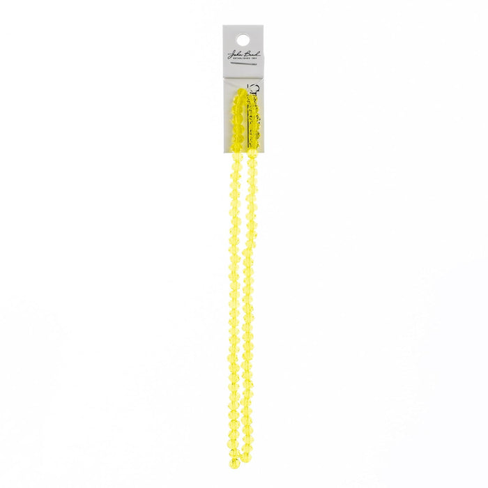John Bead Craft Bead, 4mm x6mm, Transparent Yellow