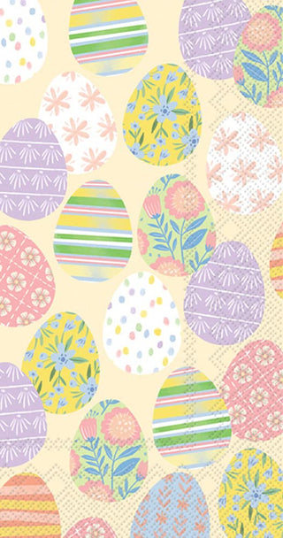Boston International IHR 3-Ply Paper Napkins, 16-Count Guest Size, Eggstra Eggs Cream