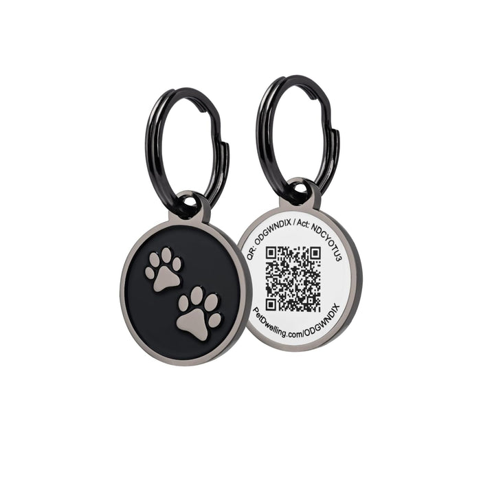 Pet Dwelling Label, 22.5*1.5mm, Lux Black Gunmetal Mini