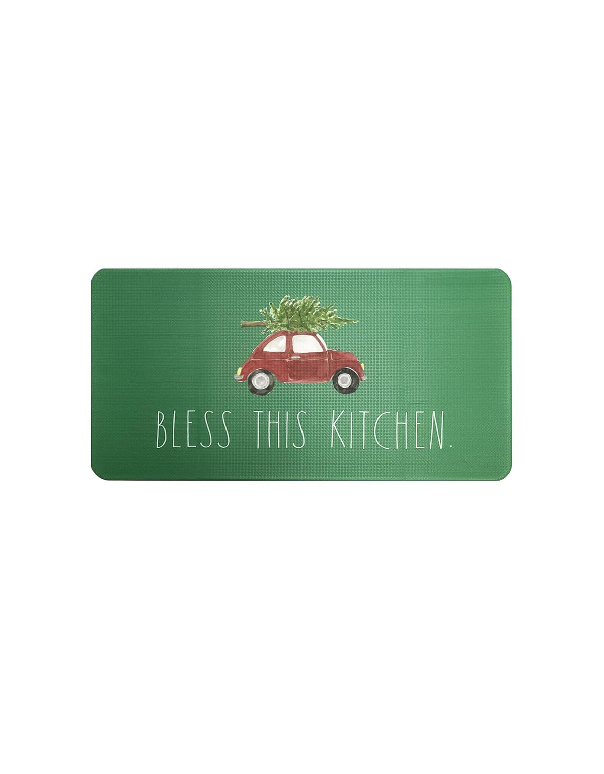 DesignStyles Rae Dunn Anti Fatigue Mat for Standing - 20 Inch x 30 Inch - Cushion Foam Rubber Kitchen Mat for Floor - Non Skid Non Slip Pad for Back Pain, Knee Support, Foot Comfort - Green Bless This Kitchen