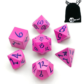 BESCON DICE Game Dice, Standard Size, Deep Pink With Blue Numbers