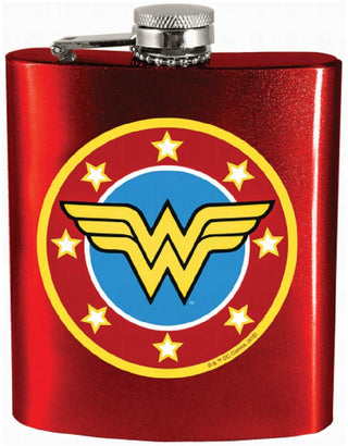 Spoontiques 15640 Wonder Woman Hip Flask, 7 ounces, Red