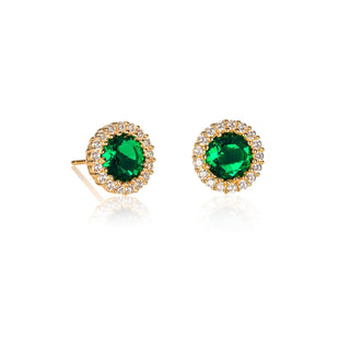 Diamond Treats Earring, 10.5mm, Green-Gold