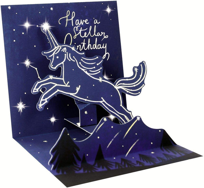 Up With Paper Pop-Up Treasures Light-Up Greeting Card - Unicorn Constellation