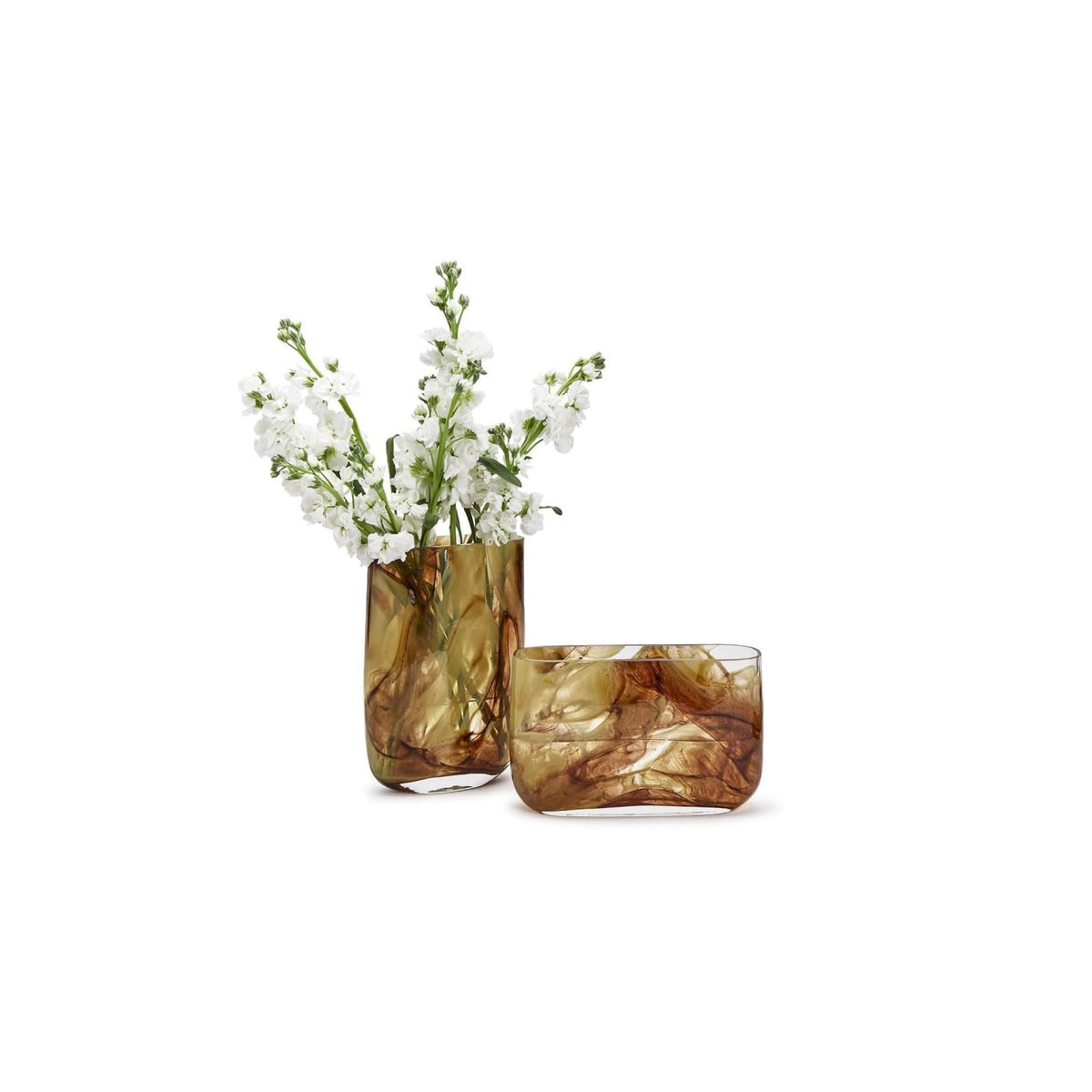 Two's Company Vase, Amber Brown, Modern