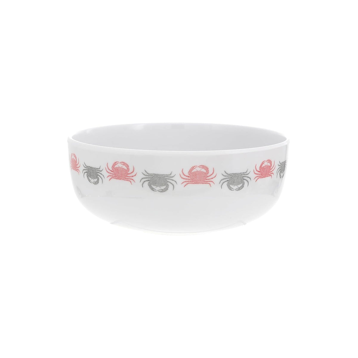 Pavilion Gift Company Dishware Bowl, 6.25", White, Red