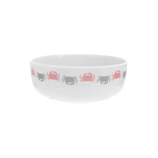 Pavilion Gift Company Dishware Bowl, 6.25", White, Red