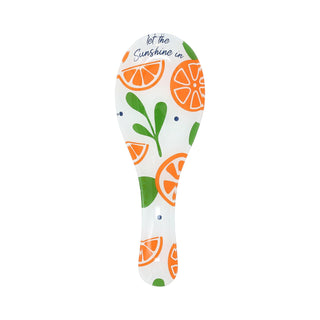Pavilion Gift Company Spoon Rest, 9.25", Orange, green, black, and white