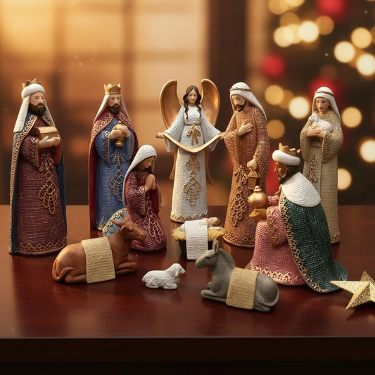 Comfy Hour Faith and Hope Collection Baby Jesus, Holy Family with Angel, Christmas Nativity Scene Figurine, Set of 11 Pieces, Polyresin
