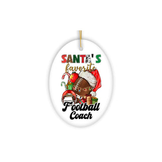 OrnamentallyYou Hanging Ornament, Santa's Favorite Football Coach Ornament, Fest