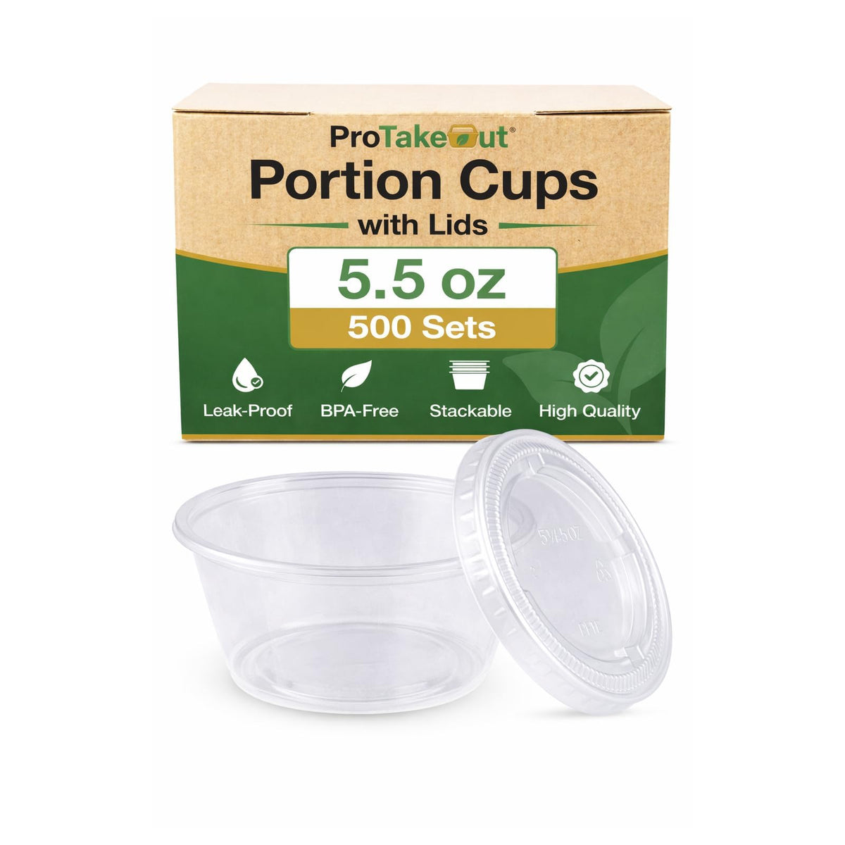 ProTakeOut Food Storage Container, 500 cups of 5.5 ounces each, Clear