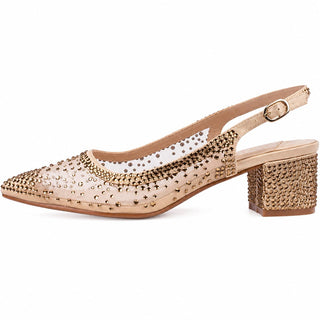 Ninety Union Lady Couture Demi Rhinestone Mesh Slingback, Gold, 8