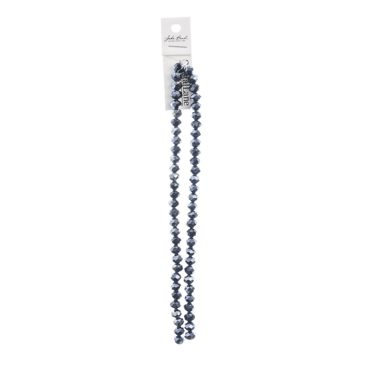 John Bead Craft Bead, 6mm x 8mm, Opaque Gunmetal Luster