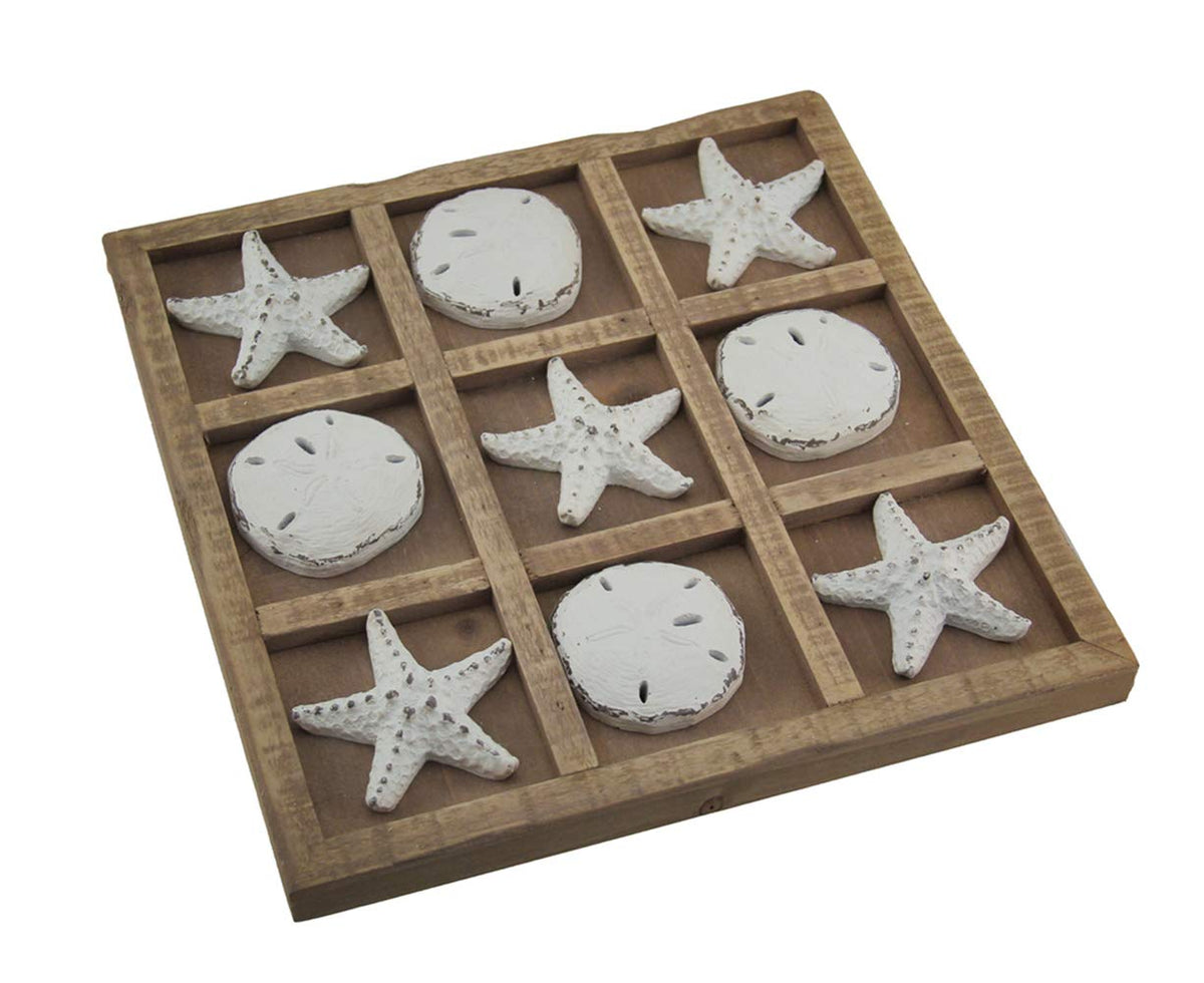 Moby Dick Specialties Zeckos Starfish and Sand Dollar 9 inch Tic Tac Toe Game Board