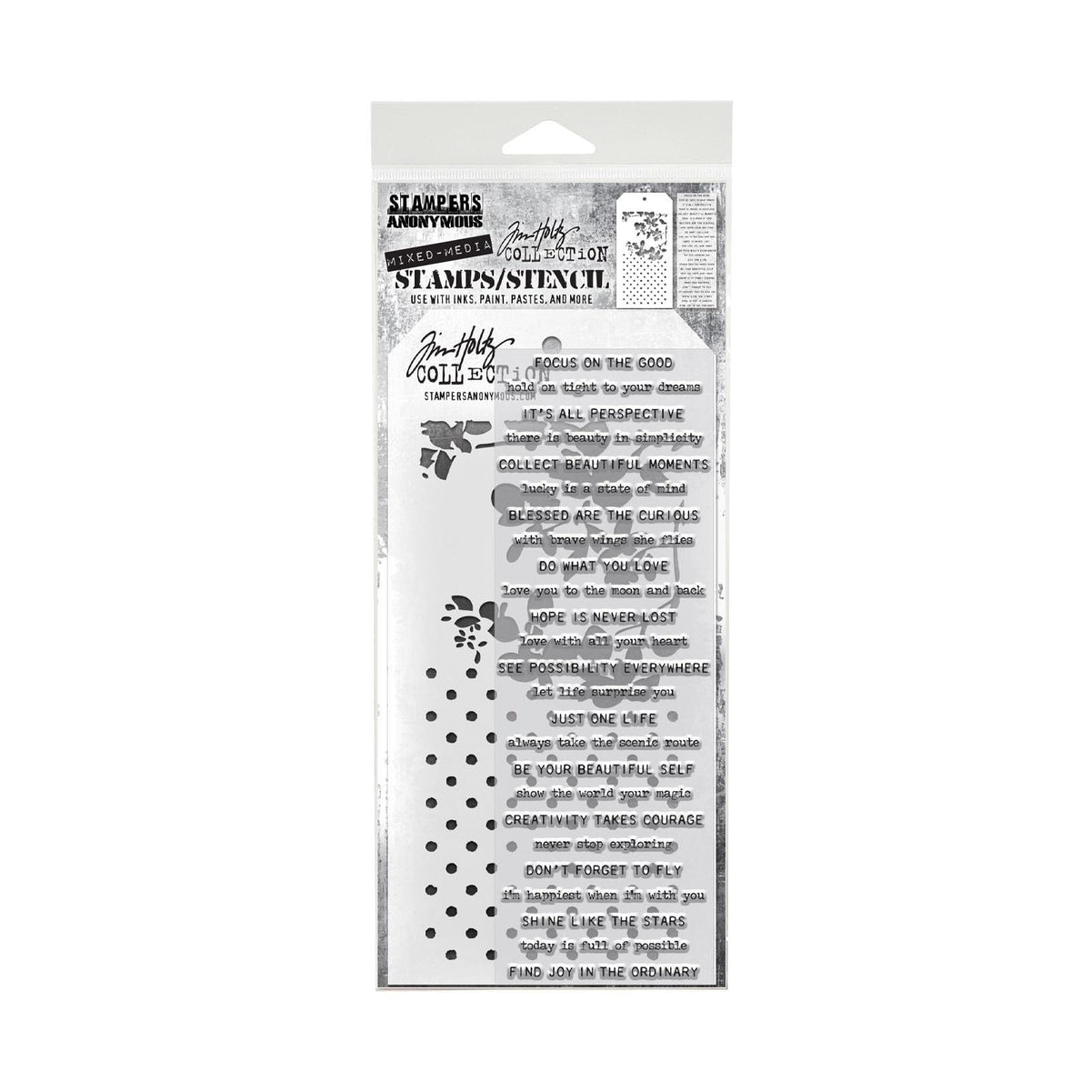 Tim Holtz Collection Rubber Stamp, Small to Medium, Set #13