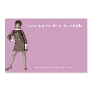 Shannon Martin Girl Designer Self Stick Note, 2 7/8 x 4 3/8 inches, Purple