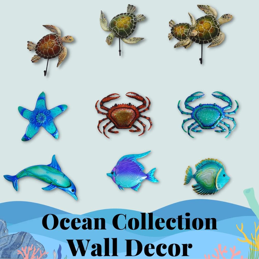 Comfy Hour Under The Sea Collection 6" Two Swimming Dolphins Coastal Ocean Theme 3D Wall Decorative Frame, High Gloss Finish, Polyresin