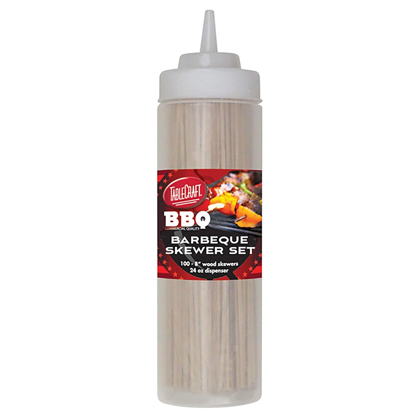 TableCraft's Barbeque Skewer Set Includes: 24 oz Squeeze Bottle 100 ea 8 Bamboo Skewers