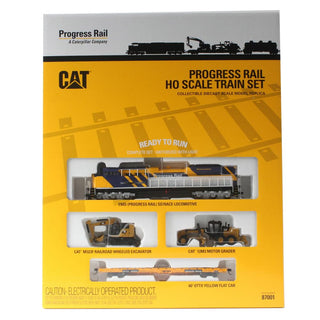 Caterpillar Progress Rail HO Scale - Diecast Masters - 87001 (6 Piece Set + Durable WalthersTraineline Power-Loc Track)