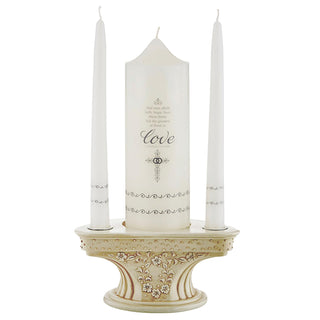 Catholic Wedding Supplies Candle Holder, 7.75" x 3.75", Ivory