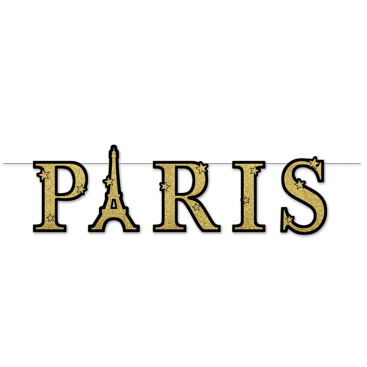 Beistle Banner, 9.5" - 11.5" x 4', Gold/Black