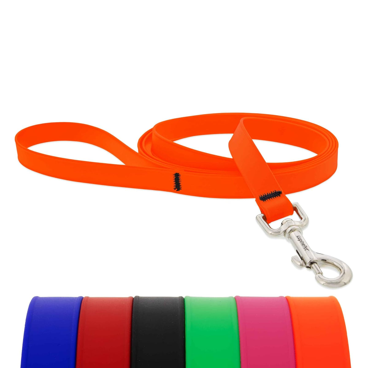 LupinePet Leash, 4-ft long, Neon Orange