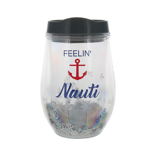 Pavilion Gift Company Drinking Cup, 12 Ounces, Blue, red, and silver