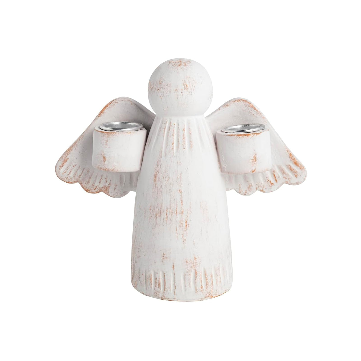 Mud Pie Candle Holder, 5 1/2" x 6 1/4", White